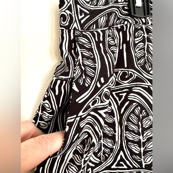 Loft Black and White Print Wide Leg Pants Size 12 - Picture 6 of 10